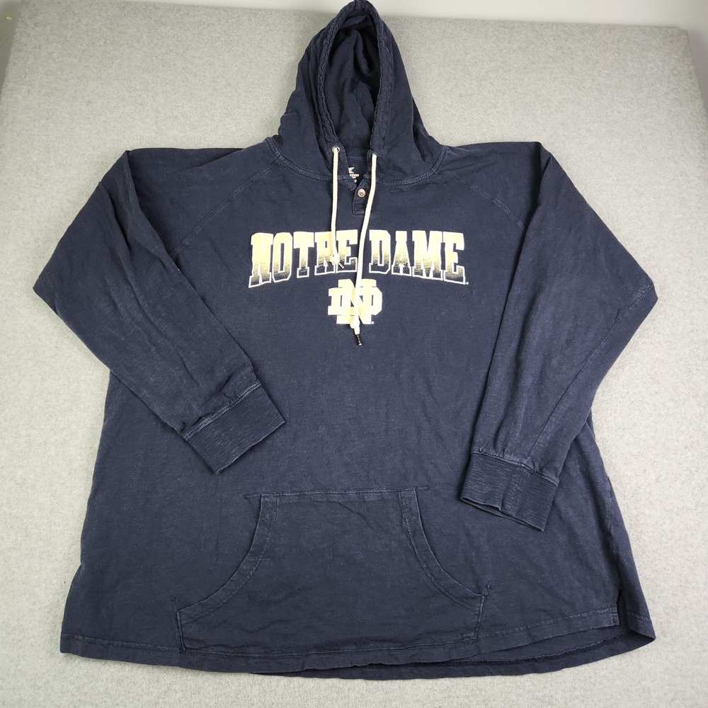 Notre Dame Fighting Irish Hoodie Mens 4XLT Navy Blue Colosseum NCAA Football